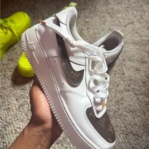 Nike Kids Sneakers - White and Brown Louis Vuitton Custom Sneakers